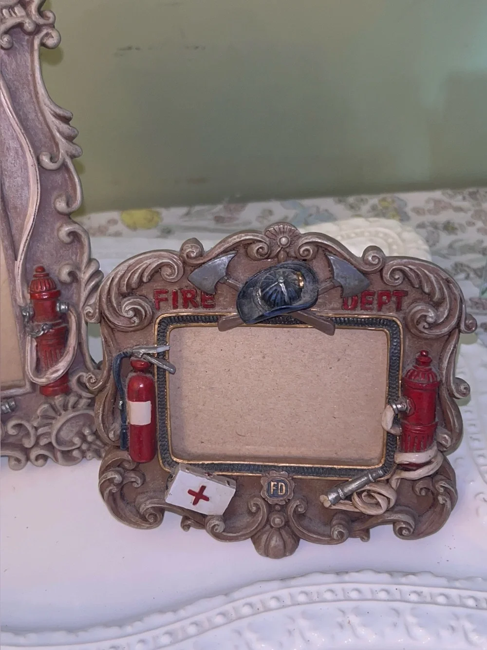 Vintage Vanmark Firefighter picture frames 